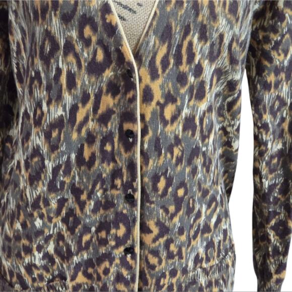 Antgropologie X Tracy Reese Leopard Print Women's Cardigan Sweater Size Medium - Picture 3 of 7